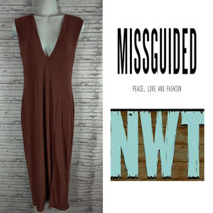 Missguided Brown Midi Dress